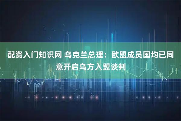 配资入门知识网 乌克兰总理：欧盟成员国均已同意开启乌方入盟谈判